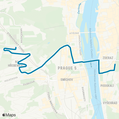 PID Karlovo Náměstí - Stadion Strahov map