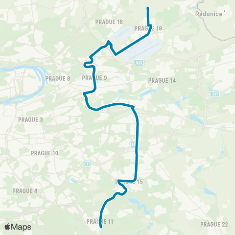 PID Kbelský Hřbitov - Opatov map