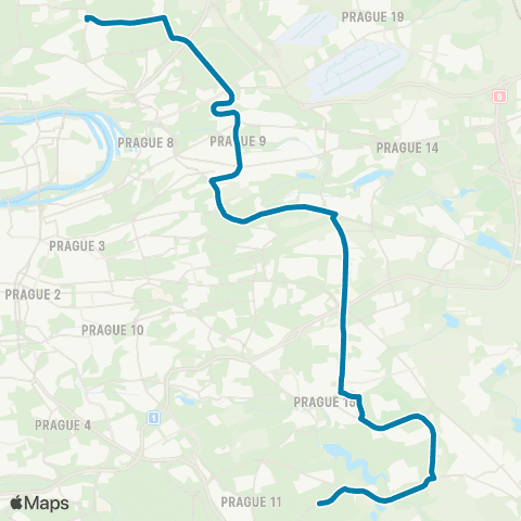 PID Vozovna Kobylisy - Háje map