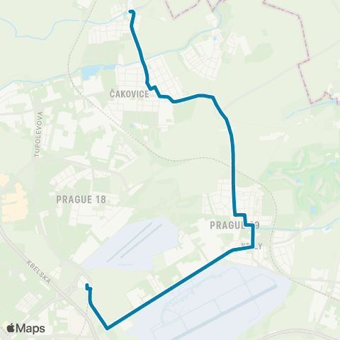 PID Letňany - Třeboradice map