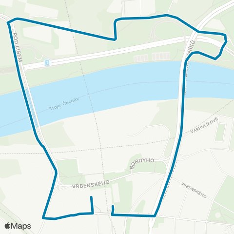 PID Nádraží Holešovice - Pelc-Tyrolka - Nádraží Holešovice map