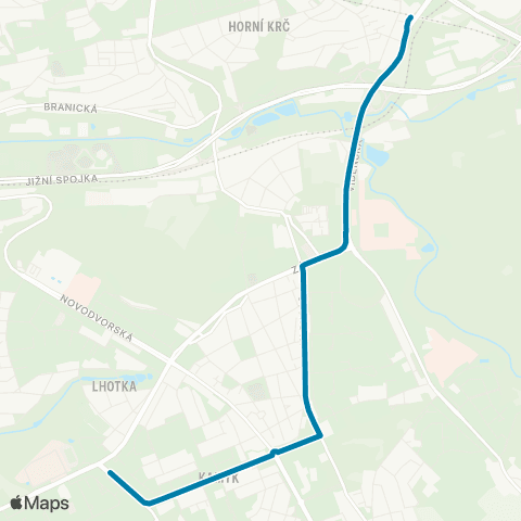 PID Kačerov - Sídliště Lhotka map