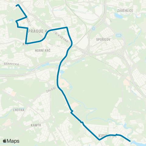PID Nádraží Vršovice - Šeberák map