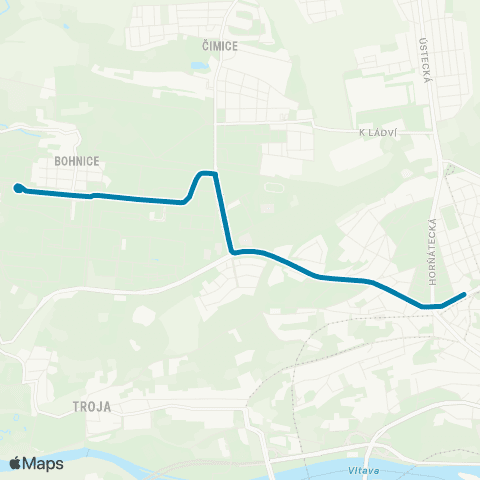 PID Kobylisy - Sídliště Bohnice map