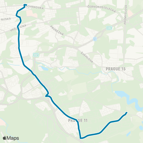 PID Želivského - Jižní Město map