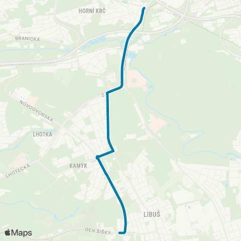 PID Kačerov - Sídliště Libuš map