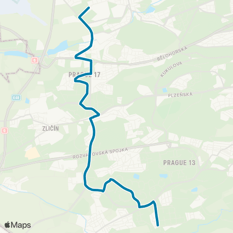 PID Velká Ohrada - Sídliště Na Dědině map