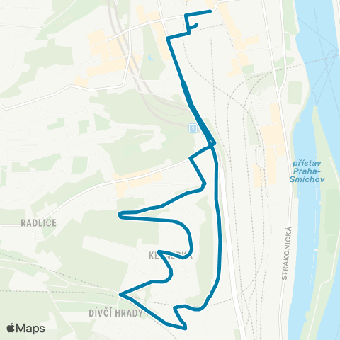 PID Na Knížecí - Dívčí Hrady - Na Knížecí map