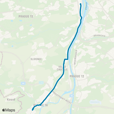 PID Smíchovské Nádraží - Sídliště Radotín map
