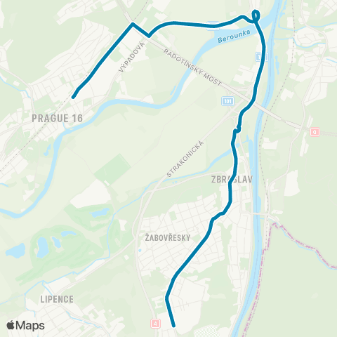 PID Nádraží Radotín - Zbraslav map