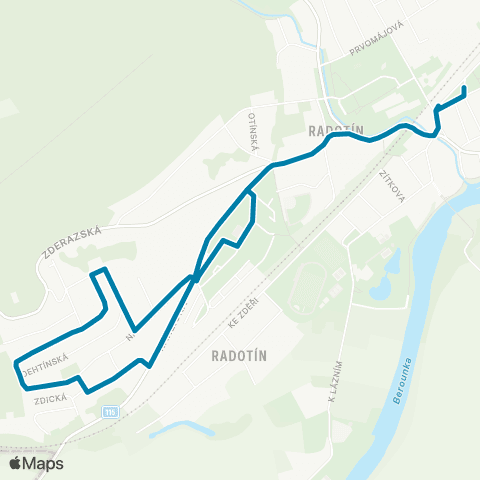 PID Nádraží Radotín - Viničky - Nádraží Radotín map
