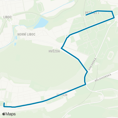 PID Bílá Hora - Na Okraji map