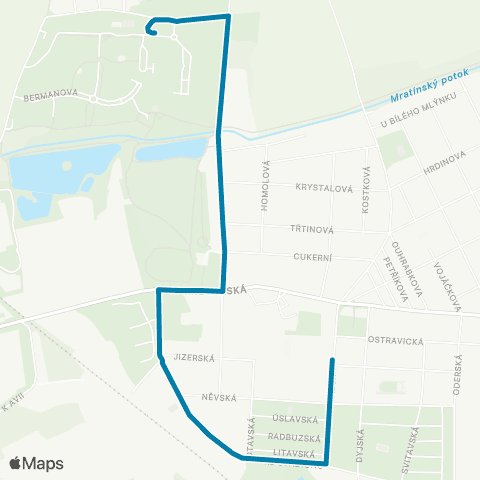 PID Sídliště Čakovice - Náměstí Jiřího Berana map