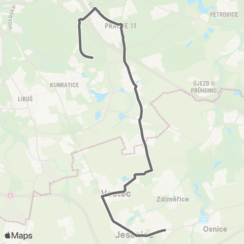 PID Praha,Volha - Jesenice map