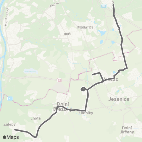PID Praha,Opatov - Dolní Břežany,Zálepy map