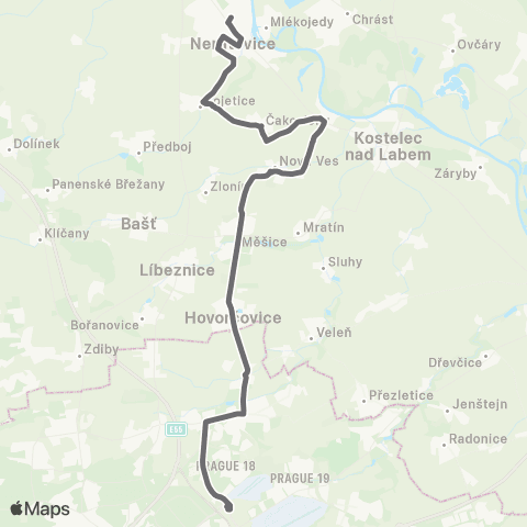PID Praha,Letňany - Neratovice map