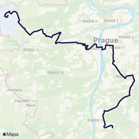 PID Terminál 1 / Letiště - Na Beránku map