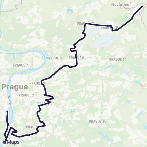 PID Smíchovské Nádraží - Vinoř map