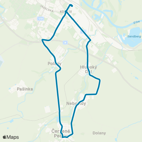 PID Kolín,Nádraží - Červené Pečky,Žel.Zast. - Kolín,Nádraží map