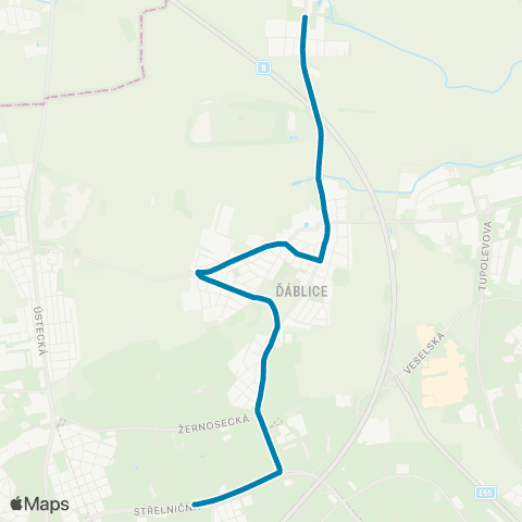 PID Ládví - ĎÁblice - Březiněves map