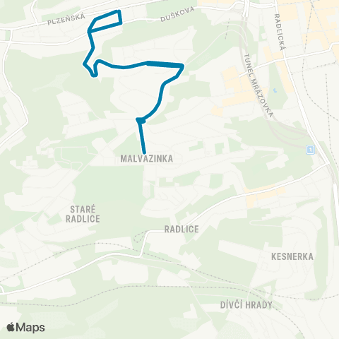 PID U Zvonu - Nad Konvářkou - U Zvonu map