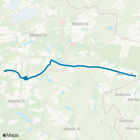 PID Depo Hostivař - Sídliště Rohožník map