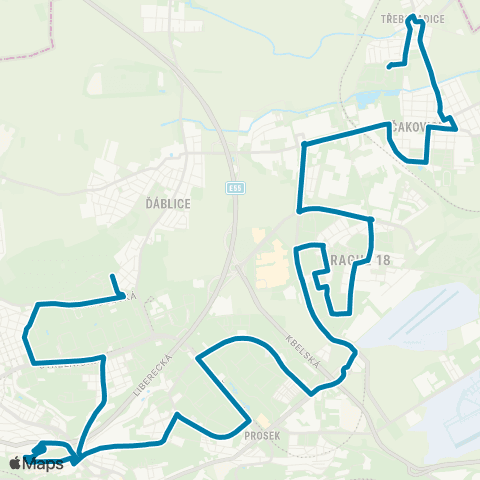 PID Sídliště Čakovice - Střížkov - Domov Seniorů ĎÁblice map