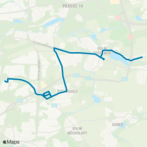 PID Depo Hostivař - Obchodní Centrum Štěrboholy - Vinice Dolní Počernice map