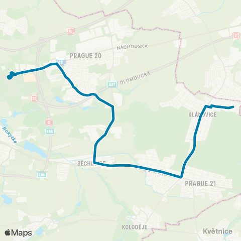 PID Černý Most - Klánovice map