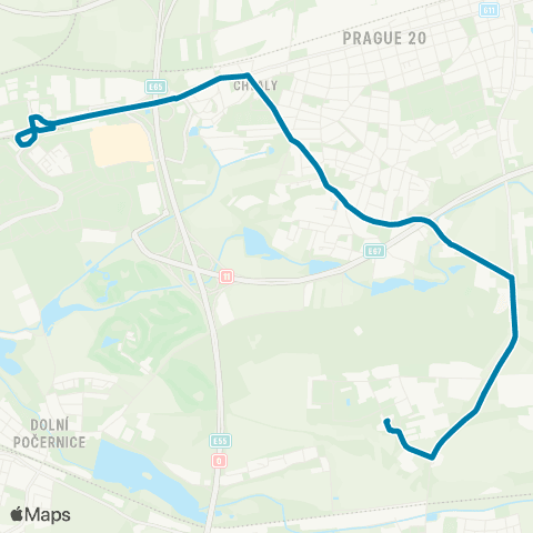 PID Černý Most - Vú Běchovice map