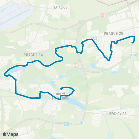 PID Dolnopočernický Hřbitov - Ve Žlíbku map