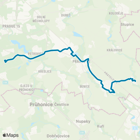 PID Háje - Kolovraty - Nedvězí map