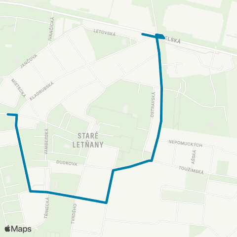 PID Avia Letňany - Poliklinika Frýdecká map