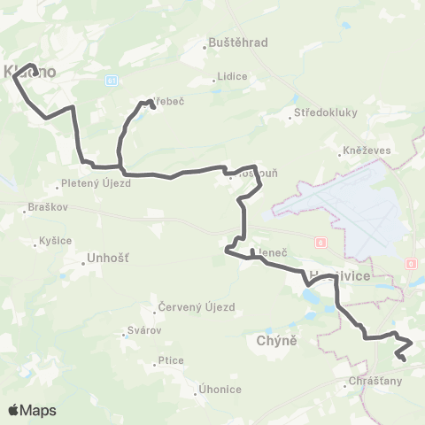 PID Praha,Zličín - Hostivice - Kladno map