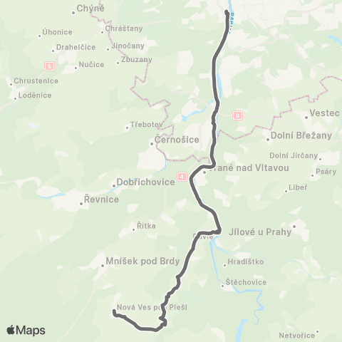 PID Praha,Smíchovské Nádraží - Davle - Nová Ves Pod Pleší map