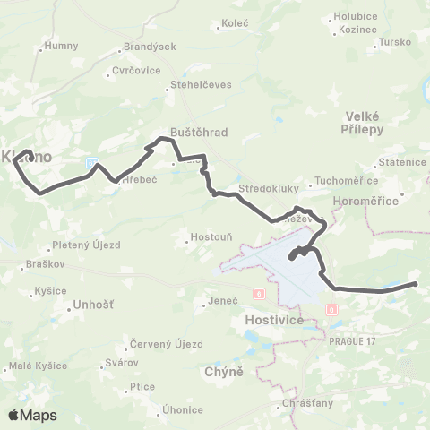 PID Praha,Nádraží Veleslavín - Středokluky - Kladno map
