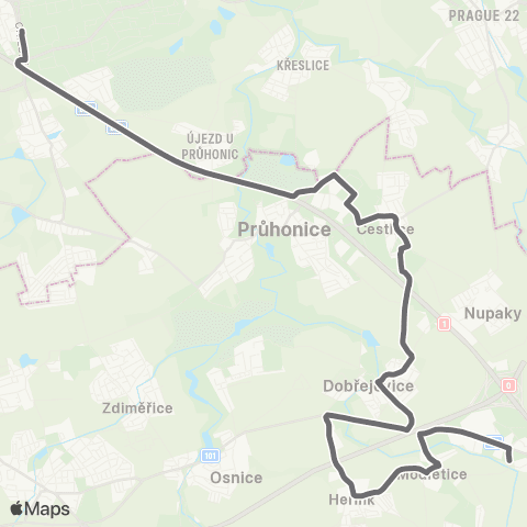 PID Praha,Opatov - Čestlice - Modletice map