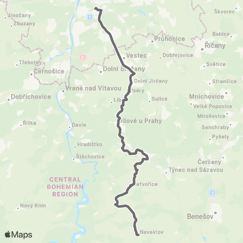 PID Praha,Budějovická - Neveklov map