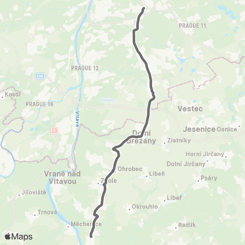PID Praha,Kačerov - Březová-Oleško map
