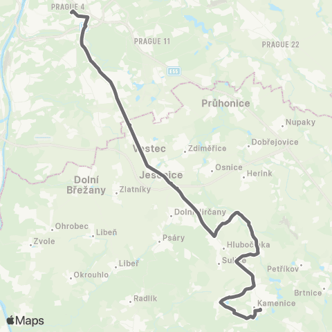 PID Praha,Budějovická - Kamenice map