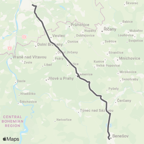 PID Praha,Budějovická - Benešov map