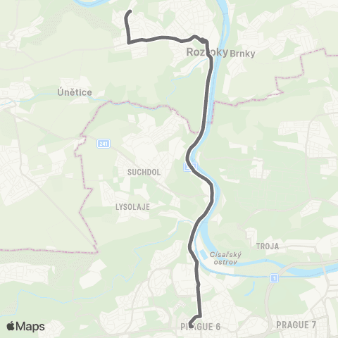 PID Praha,Dejvická - Roztoky,Levý Hradec map