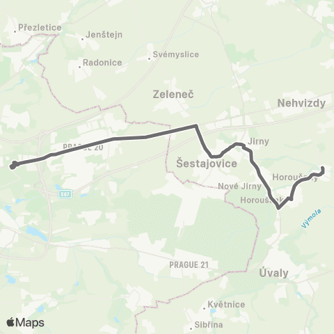 PID Praha,Černý Most - Horoušany map