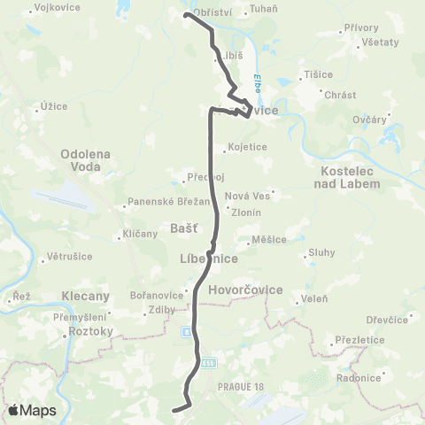 PID Praha,Ládví - Obříství map