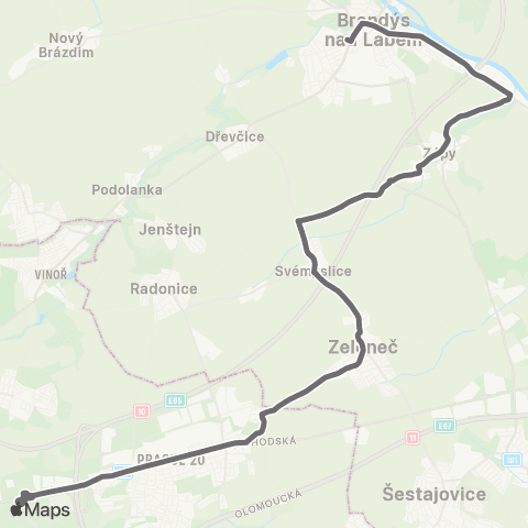 PID Praha,Černý Most - Brandýs Nad Labem-Stará Boleslav / Horoušany,Horoušánky map