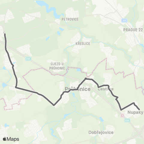 PID Praha,Opatov - Nupaky map