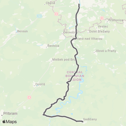 PID Praha,Smíchovské Nádraží - Sedlčany map
