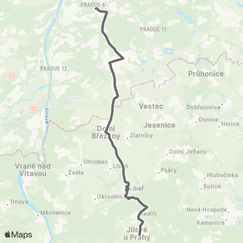 PID Praha,Budějovická - Jílové U Prahy map