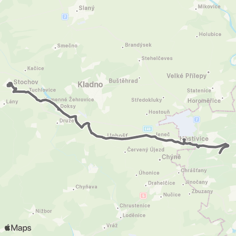 PID Praha,Motol - Stochov map