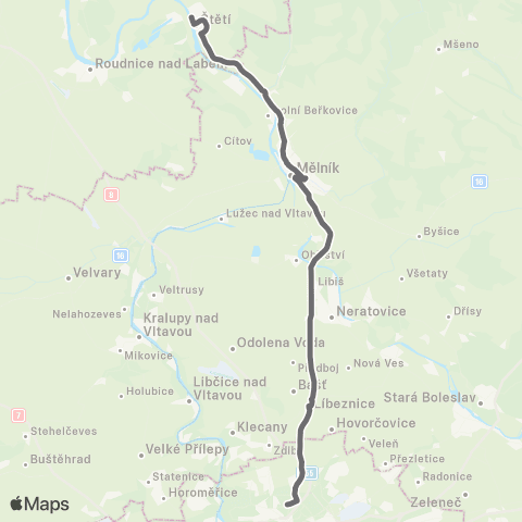 PID Praha,Ládví - Štětí map